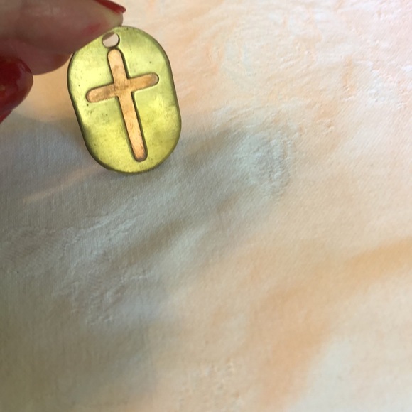 Antique Bronze and copper cross pendant 1.5”by 1”  Both sides identical! - Picture 2 of 7